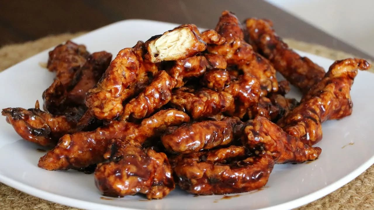 Tiras de pollo (teriyaki)